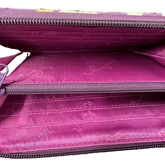 Vera Bradley Quilted Purple Green Floral Accordion Zippered Wallet 16 Slots - Picture 9 of 12